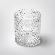 中国 エンボス表面シリンダーガラス瓶キャンドル包装用の空のキャンドル瓶 メーカー