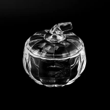 China Popular Pumpkin Style Glass Vessel 255ml Candle Jar with Glass Lid manufacturer