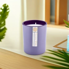China Custom Elegant Purple Glass Scented Candle Jar manufacturer