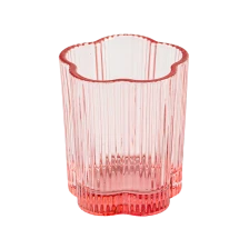 中国 批发粉色花朵设计玻璃蜡烛罐家居装饰 制造商