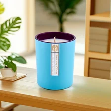 China Wholesale fresh blue contrast-colored glass candle jars manufacturer