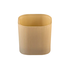 中国 批发条纹蜡烛玻璃罐罗纹香薰蜡烛容器家居装饰 制造商