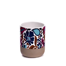 China Custom Pattern Round Mouth Ceramic Vessel Scented Candle Jar manufacturer