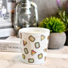 China Wholesale large V-shaped diamond-patterned glass candle jars manufacturer