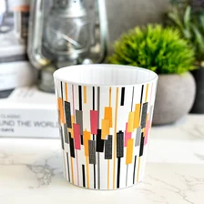 中国 批撞色线条艺术玻璃蜡烛罐 制造商