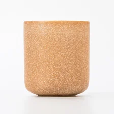China Concise Style Round Ceramic Jar Ceramic Candle Holder for Wax Pouring manufacturer