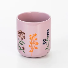 Cina Barattolo di candela in ceramica con motivo floreale di nuovo design all'ingrosso produttore