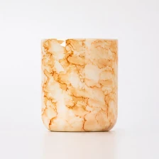 China Modern Style Marble Pattern Ceramic Jar Empty Ceramic Candle Holder for Candle Packing manufacturer
