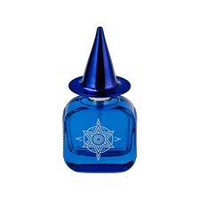 China Home Decor Customize Logo Blue Glass Bottle Perfume Bottle with Blue Lid manufacturer