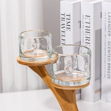 China Bekas Aromaterapi Tebal Balang Lilin Kaca Jelas Beruang Timbul 3D Tersuai pengilang