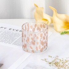 China Wholesaling Elegant Decal Artistic PatternTransparent Glass Candle Jar for Home, Wedding & Party Decor manufacturer