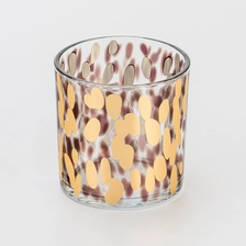 China Luxury Wide Mouth Decal Printed Glass Candle Jar for Scented Candles Reusable Home Decoration Container manufacturer