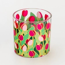 China Colorful Fancy Glass Candle Jar 568ml Decorative Container for Modern Home Fragrance Storage & Scented Candle Making manufacturer