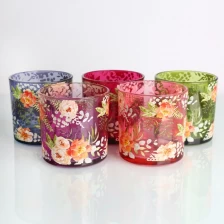 Çin Toptan 8oz 16oz 20oz Ahşap Kapaklı Özel Renkli Buzlu Cam Mum Kavanozları üretici firma