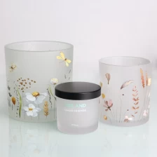 Çin Özelleştirilmiş Mum Camı Buzlu Mum Kabı Camı 10oz Mum Kavanozu üretici firma