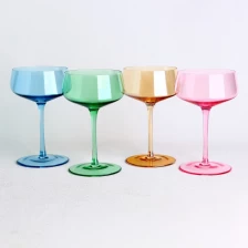 China Colored cocktail coupe glasses set of 4 multi-color for sours manufacturer