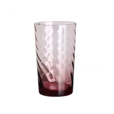 Çin 16 oz renkli pembe dalga cam bardak üretici firma