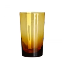 Çin 16 oz renkli şeffaf sarı dalga cam bardak üretici firma