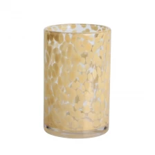 Çin El sanatları 400 ml 10 oz açık sarı fritli Konfeti cam mum kavanozu üretici firma