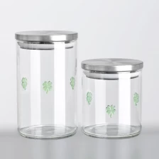 Çin 11oz 6oz Kakma Dekor Noel hediyesi Yüksek Borosilikat Cam Gıda Depolama Kavanoz Hava Geçirmez Mutfak Konteyneri Baharat ve Çay için Bambu Kapaklı üretici firma