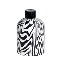 China Water transfer finished zebra print pattern round glass diffuser bottle set of 3 manufacturer
