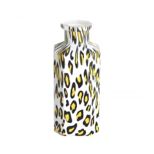 China Water transfer finished leopard print pattern round glass diffuser bottle manufacturer