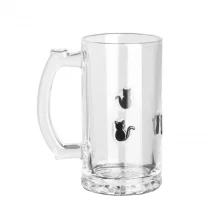 Çin Özel Kabartmalı Noel 500ml 3d Kara Kedi Kakmu Cam Bira Kupası Özelleştirilmiş Logo üretici firma