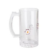 Çin Çam Ağacı Tasarım ile Noel 500ml için Premium Klasik Çiçek Kakmı Cam Bira Kupa üretici firma
