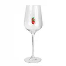 Çin El sanatları çilek çam ağacı kakma dekorasyon 350ml 12oz Bordeaux şarap bardak seti üretici firma