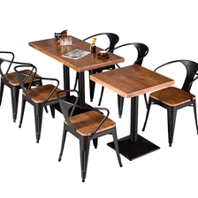 porcelana Cafetería de estilo industrial moderno Café rápido Café Muebles de restaurantes de madera comercial Mesa de asientos y sillas fabricante