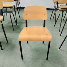 China 2025 School Chairs with Cheap Metal Frame Wooden Seat Durable School Desk Chairs manufacturer