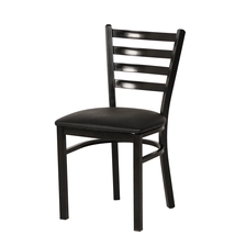 China Black Back Metal Restaurant Chair with PVC Seat Manufacturer manufacturer