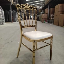 China Modern Hotel Wedding Banquet Tiffany Chairs with Metal Frame and Plastic Cushion for Events manufacturer