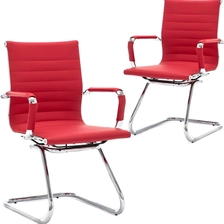 China Office Guest Chairs Leather Reception Chairs, Mid Back Waiting Room Chair, Conference Chairs manufacturer