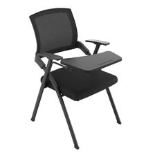 Китай Офисный тренировочный складной стул, мебель для персонала, штабелируемый сетчатый офисный тренировочный стул с пластиковым блокнотом для письма производителя