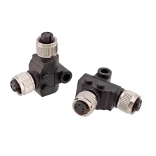 China M12 2 3 4 5 6 8 L type male female splitter connector manufacturer