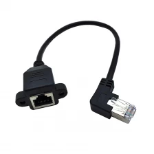 China 90 degree RJ45 male to female screw type extension cable manufacturer