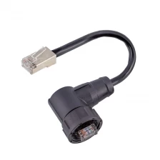 China RJ45 connector CAT5e CAT6a right angle plug manufacturer