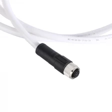 China M8 4 pin female molded cable white color manufacturer