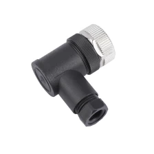 China M12 3 4 5 8 pin Female right angle Sockets Screw plug manufacturer