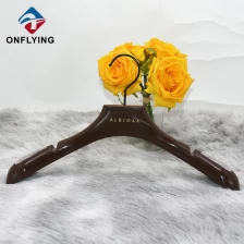 중국 내구성이없는 비 슬립 브라운 커스텀 로고 의류 행거 플라스틱 중국 공급 업체 제조업체
