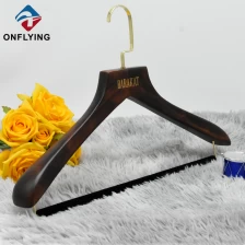 중국 뜨거운 판매 럭셔리 솔리드 브라운 나무 의류 정장 옷걸이 중국 제조업체 제조업체