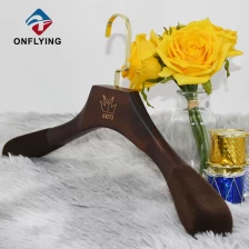 China Luxury Brown Wide Velvet Shoulder Custom Hangers With Logo China Supplier manufacturer