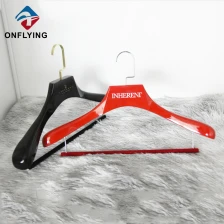 China Boutique Best Selling Red Solid Luxury Wooden Suit Hangers China Factory manufacturer