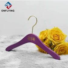 China Boutique Exquisite Purple Custom Wooden Kids Coat Hangers China Factory manufacturer