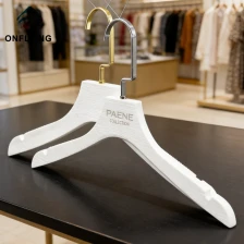 China Durable Solid Customized Logo White Dress Plastic Hangers for Clothes China Factory manufacturer