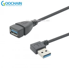 Çin SuperSpeed ​​Dik Açı USB 3.0 Erkek Kadın Uzatma Veri Kablosu üretici firma