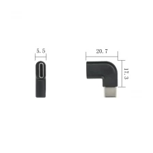 China Rechtwinkliger USB-C-Adapter Low Profile 90-Grad-Extender PD 100W Schnellladung Typ C-Stecker auf Buchse Extender-Adapter Hersteller