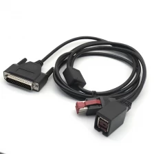 China Aangepaste DB44 Male naar 24V PoweredUSB Male + 24V Powered USB Female splitterkabel fabrikant