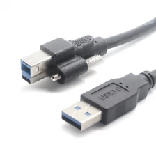 中国 标准 USB 3.0 A 公头到双螺钉锁定 USB B 公头打印机电缆 制造商